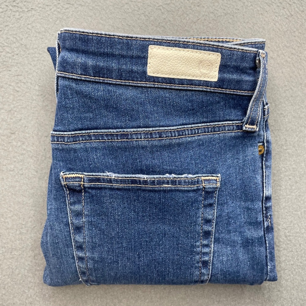 AG Adriano Goldschmied Women Mila Ankle Jeans Cotton Blue 28R Super High Skinny